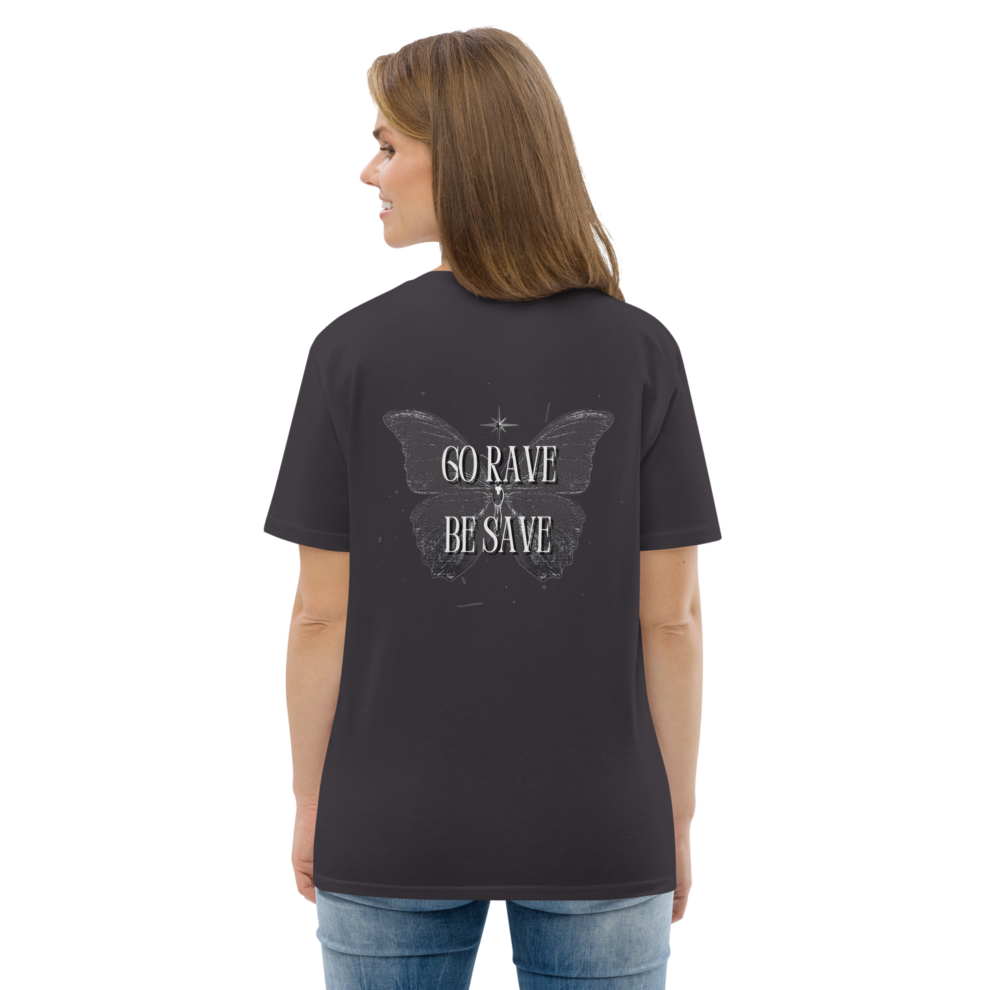SW Go Rave Be Save Unisex-Bio-Baumwoll-T-Shirt
