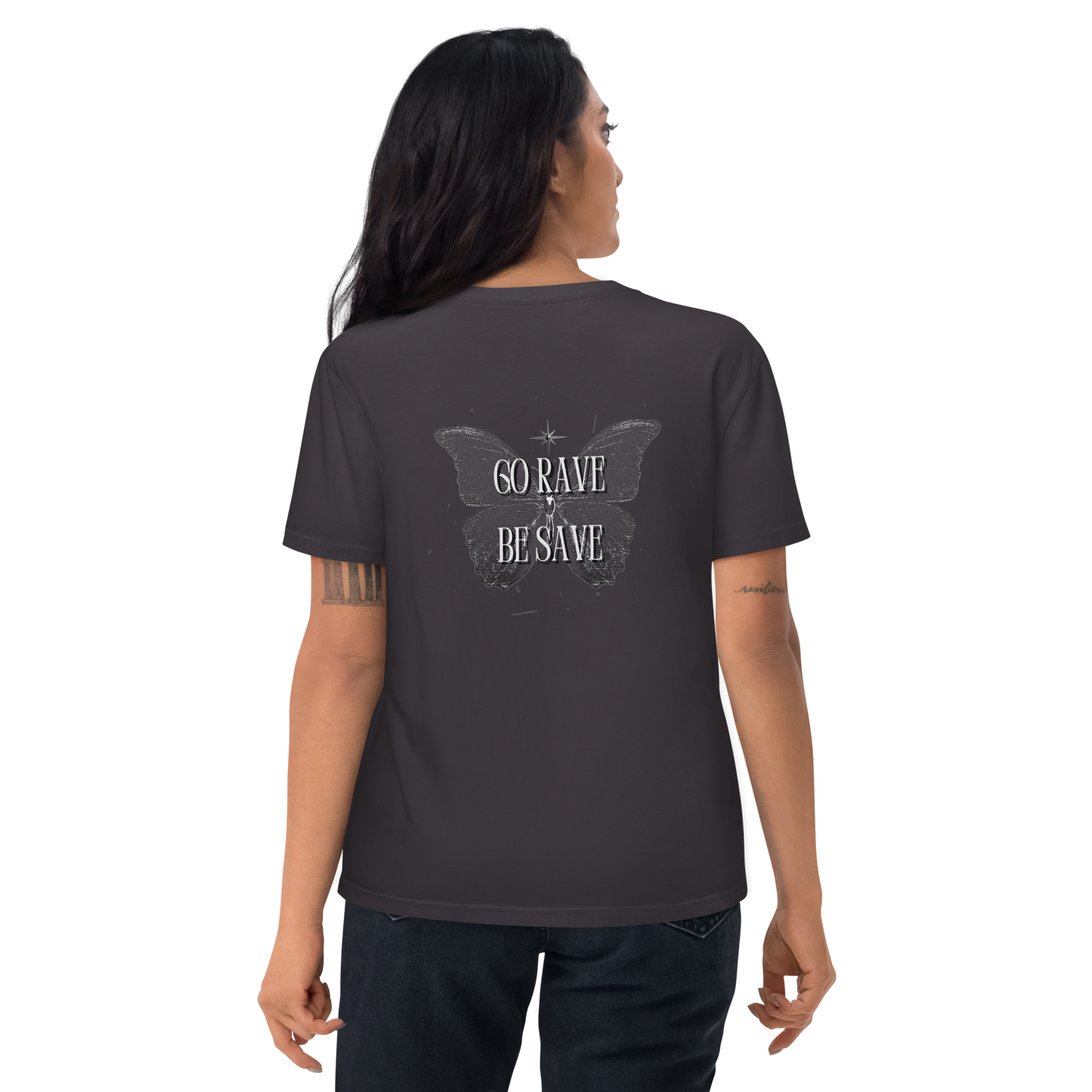 SW Go Rave Be Save Unisex-Bio-Baumwoll-T-Shirt