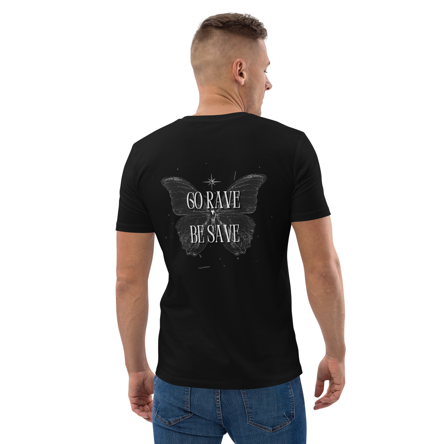 SW Go Rave Be Save Unisex-Bio-Baumwoll-T-Shirt