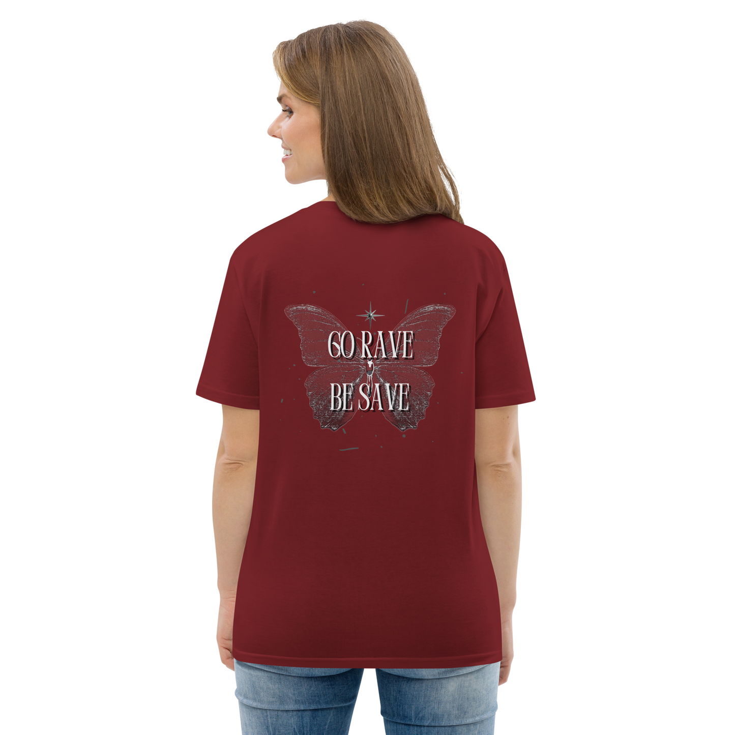 SW Go Rave Be Save Unisex-Bio-Baumwoll-T-Shirt