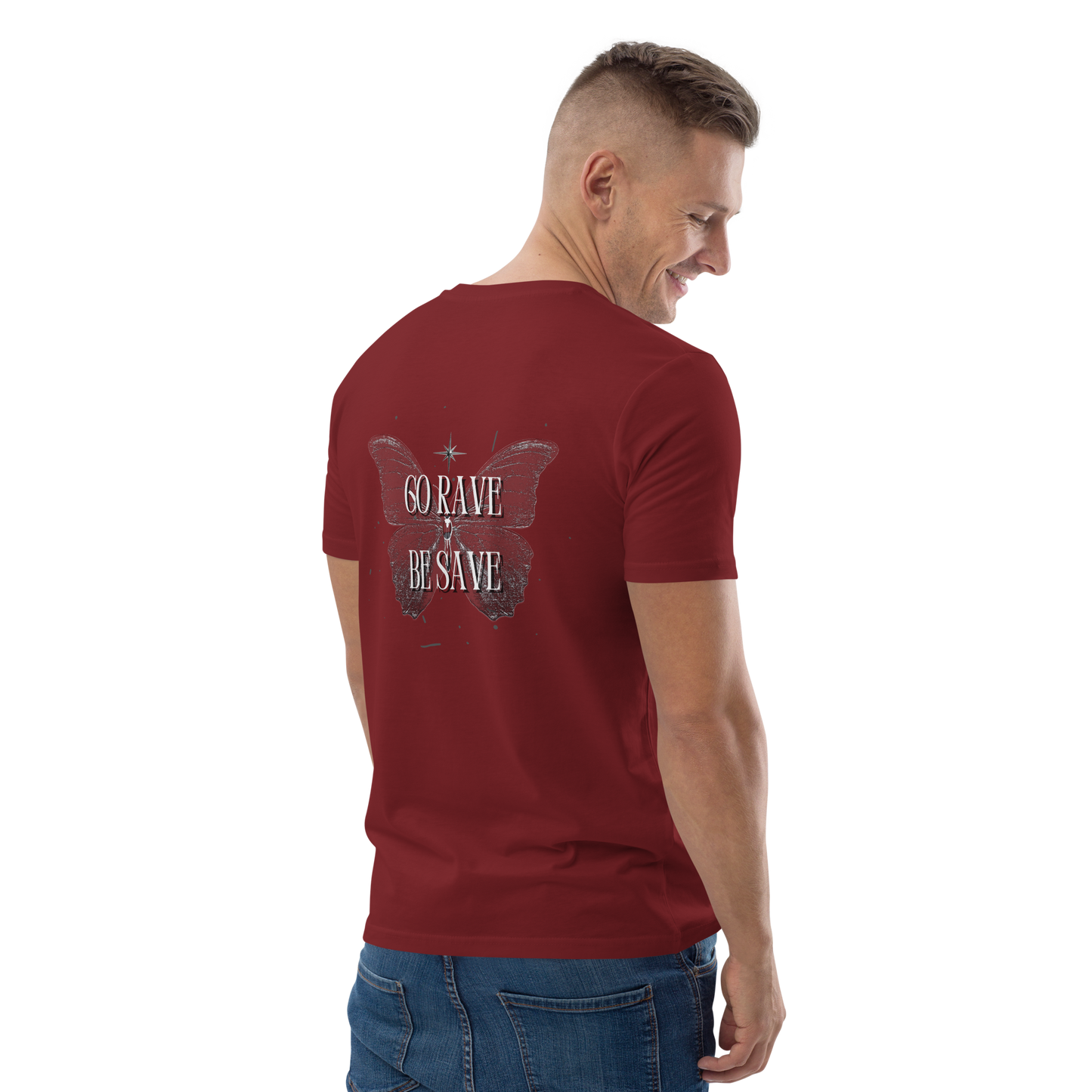 SW Go Rave Be Save Unisex-Bio-Baumwoll-T-Shirt