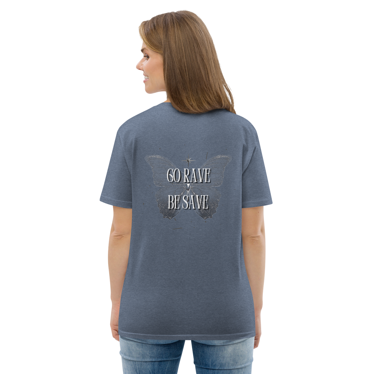 SW Go Rave Be Save Unisex-Bio-Baumwoll-T-Shirt