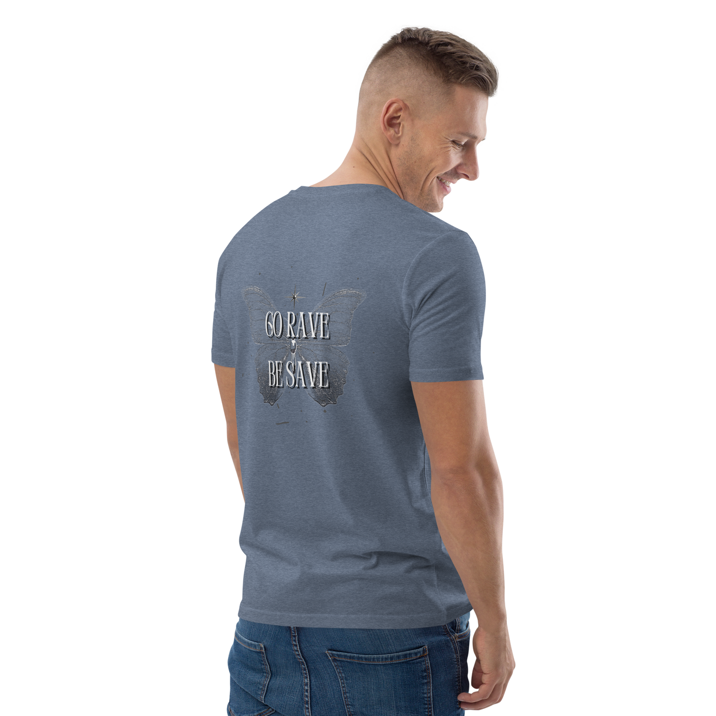 SW Go Rave Be Save Unisex-Bio-Baumwoll-T-Shirt