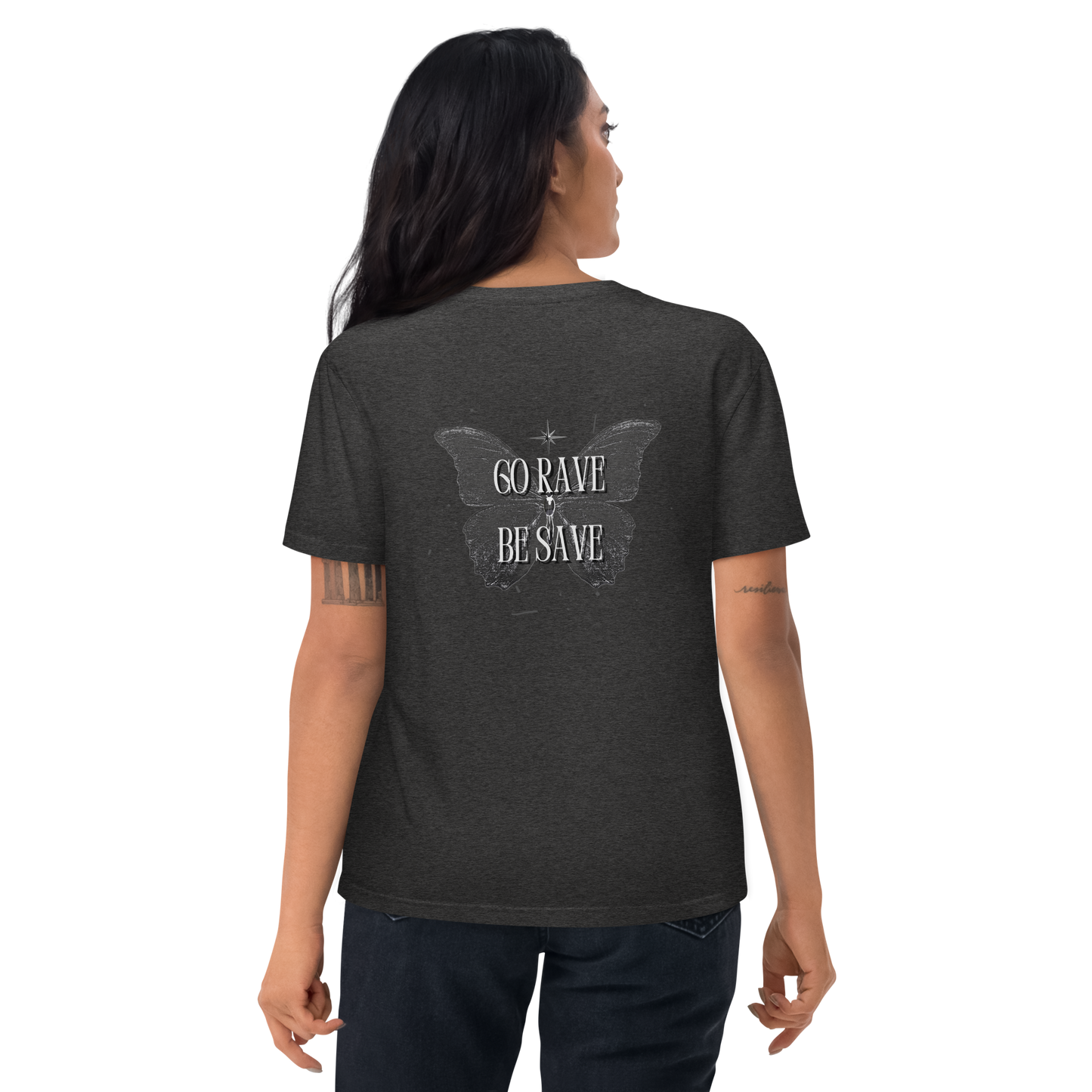 SW Go Rave Be Save Unisex-Bio-Baumwoll-T-Shirt