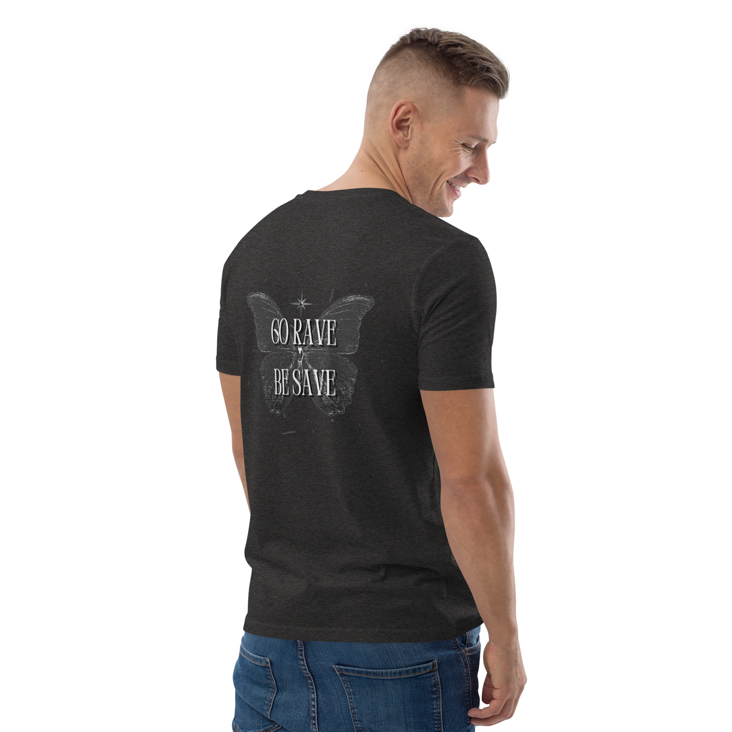 SW Go Rave Be Save Unisex-Bio-Baumwoll-T-Shirt