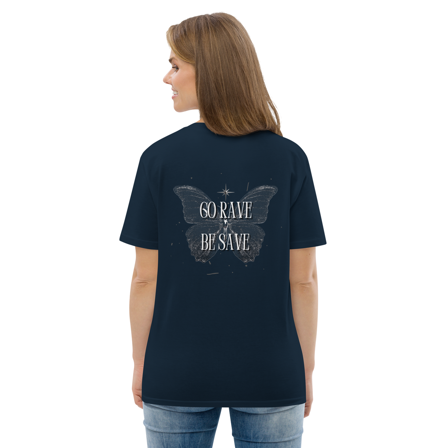SW Go Rave Be Save Unisex-Bio-Baumwoll-T-Shirt