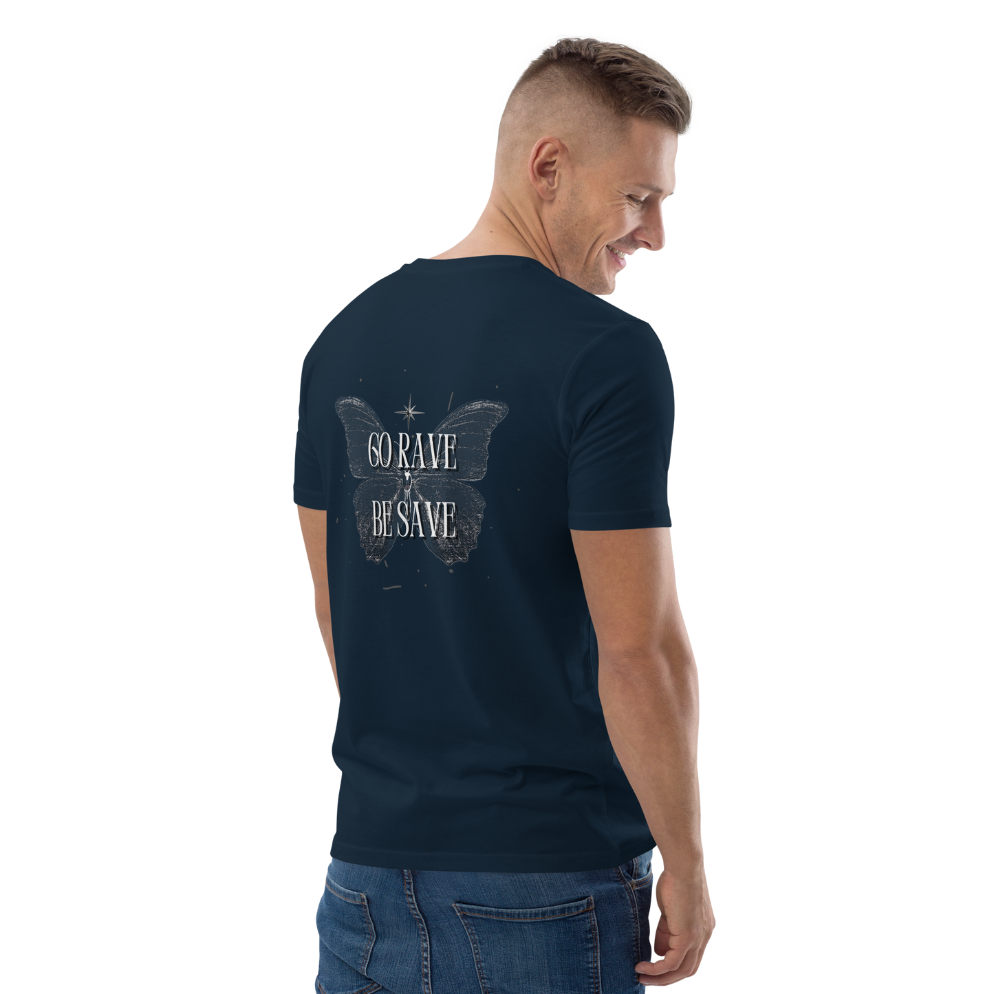 SW Go Rave Be Save Unisex-Bio-Baumwoll-T-Shirt