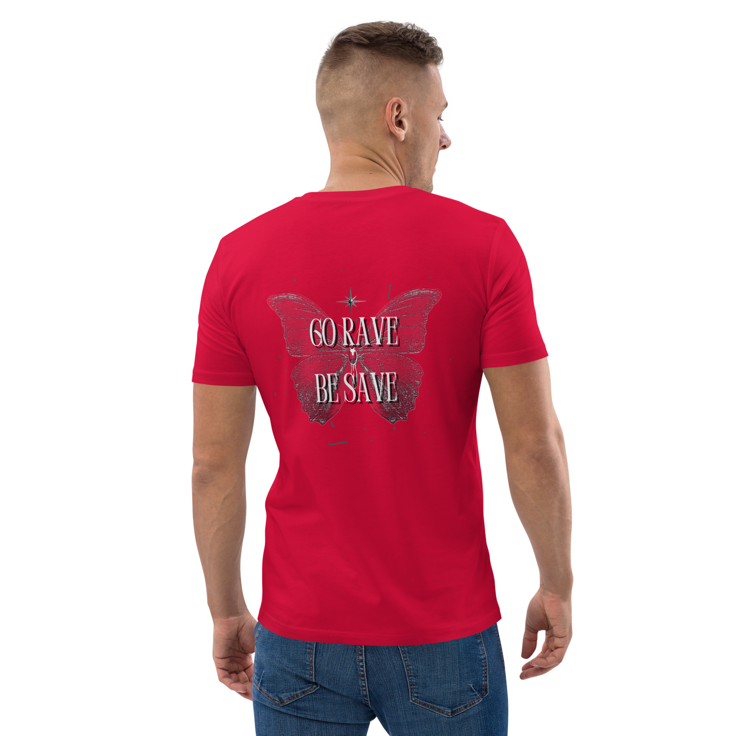 SW Go Rave Be Save Unisex-Bio-Baumwoll-T-Shirt
