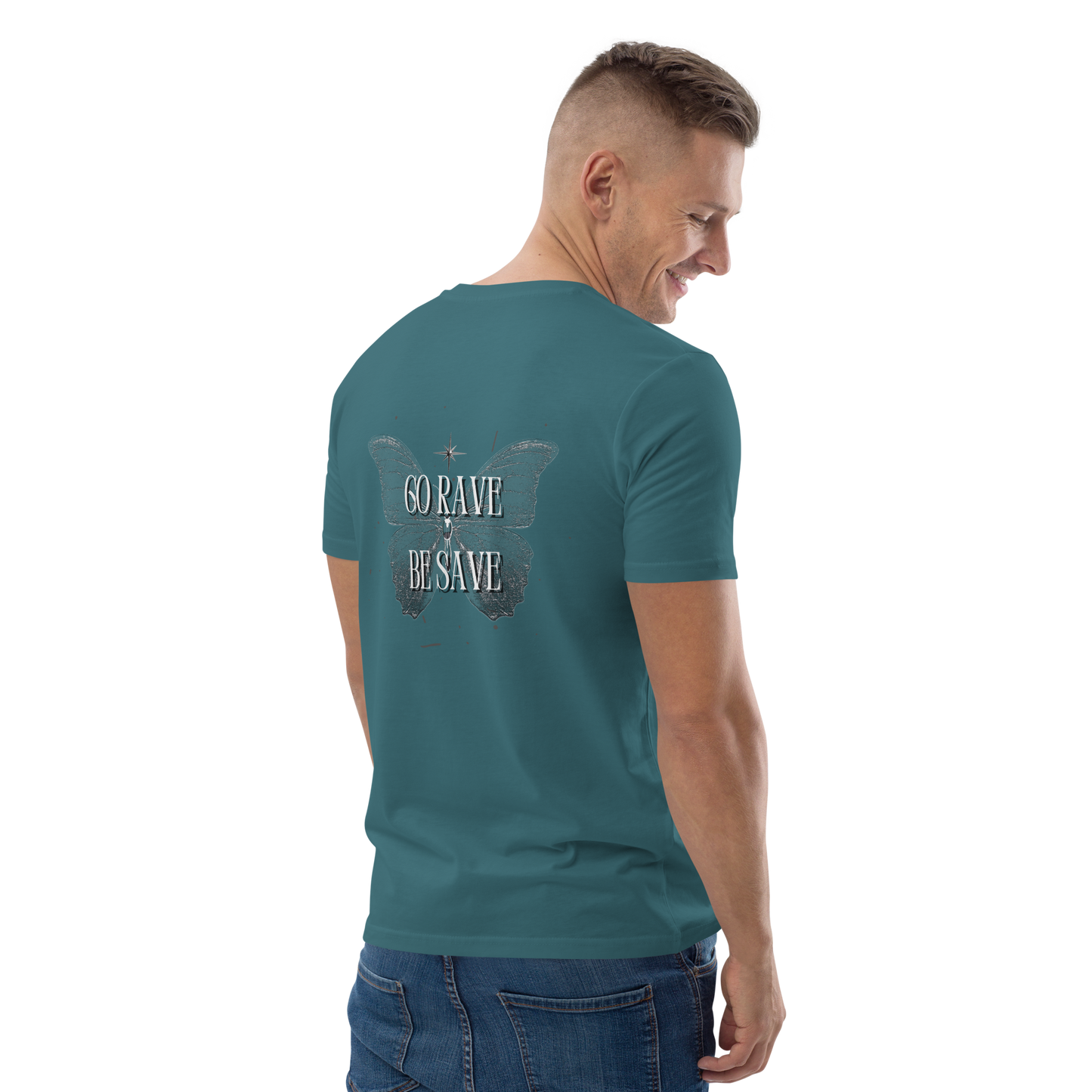 SW Go Rave Be Save Unisex-Bio-Baumwoll-T-Shirt