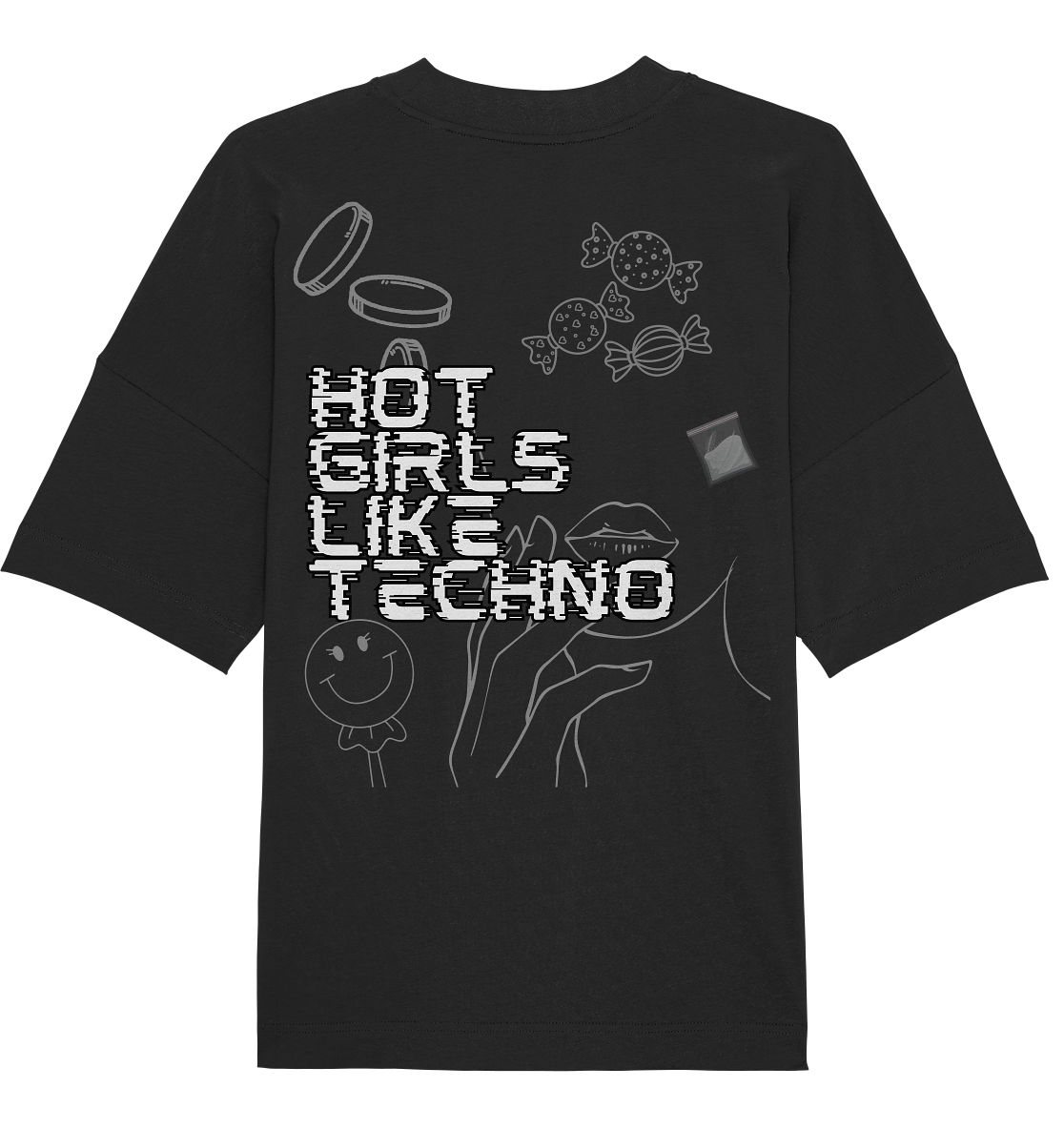 SW Hot Grils Like Techno - Organic Oversize Shirt