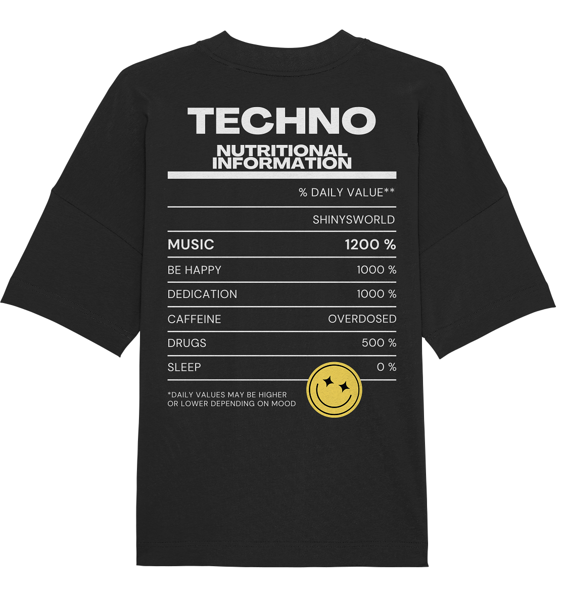 SW Techno Nutritional Information - Organic Oversize Shirt