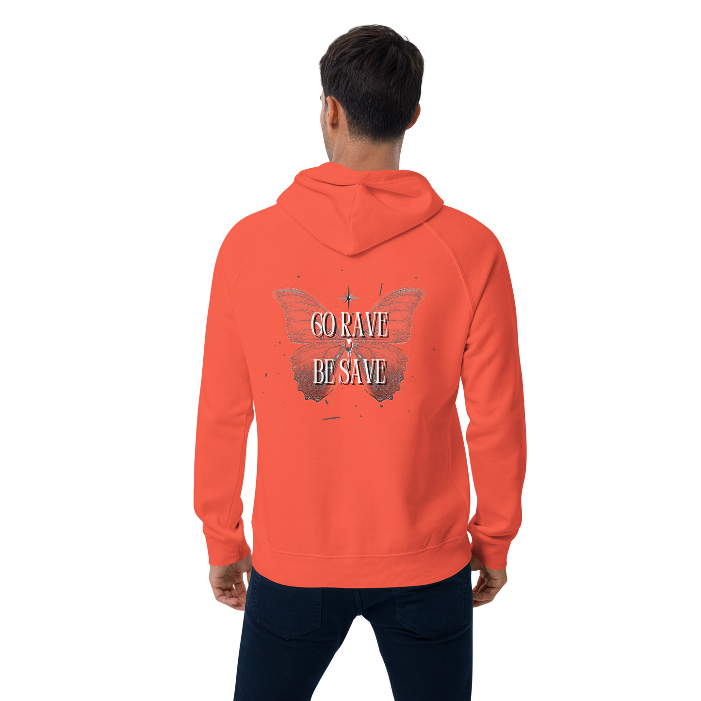 SW Go Rave Be Save Unisex Bio-Raglan-Hoodie