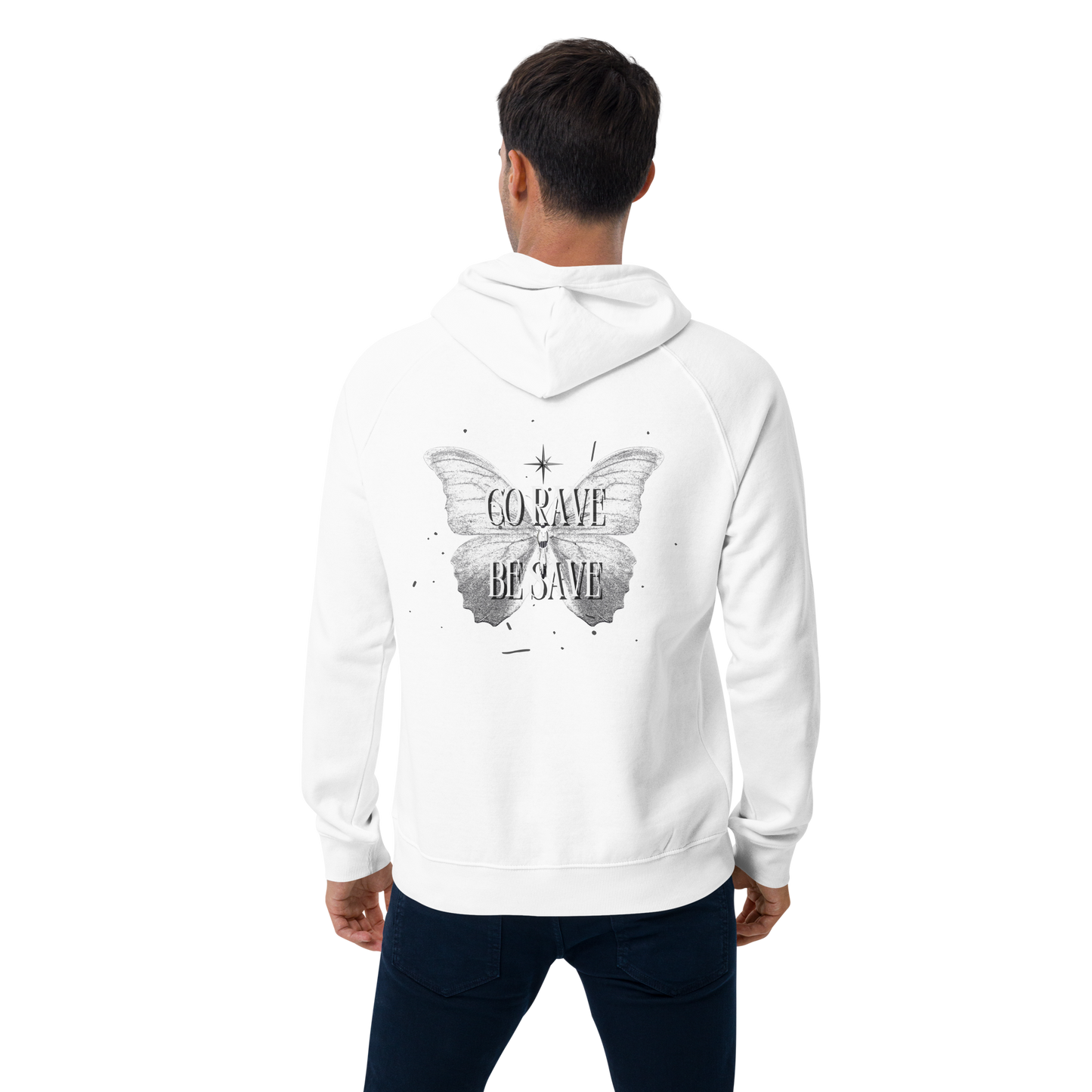 SW Go Rave Be Save Unisex Bio-Raglan-Hoodie